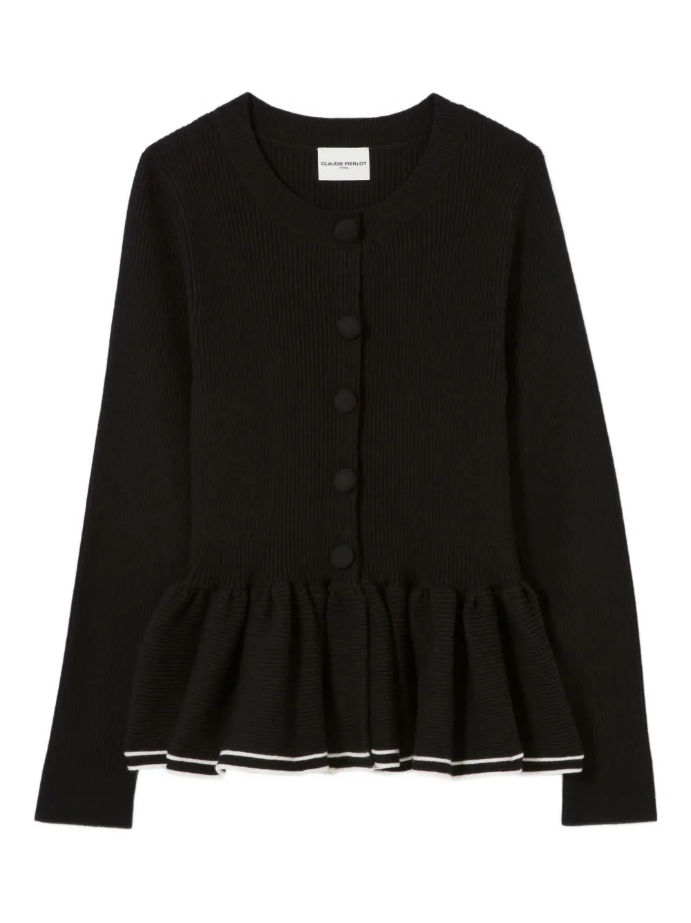 

Кардиган с баской в рубчик Claudie Pierlot, черный