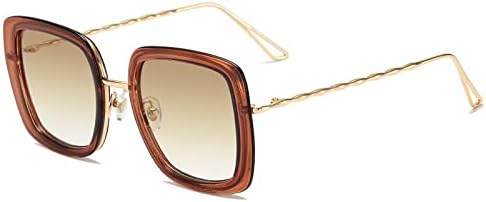 

Большие солнцезащитные очки для женщин и мужчин, прозрачные металлические солнцезащитные очки, ретро-очки для женщин и мужчин, защита от ультрафиолета UV400 MTZJH, Brown