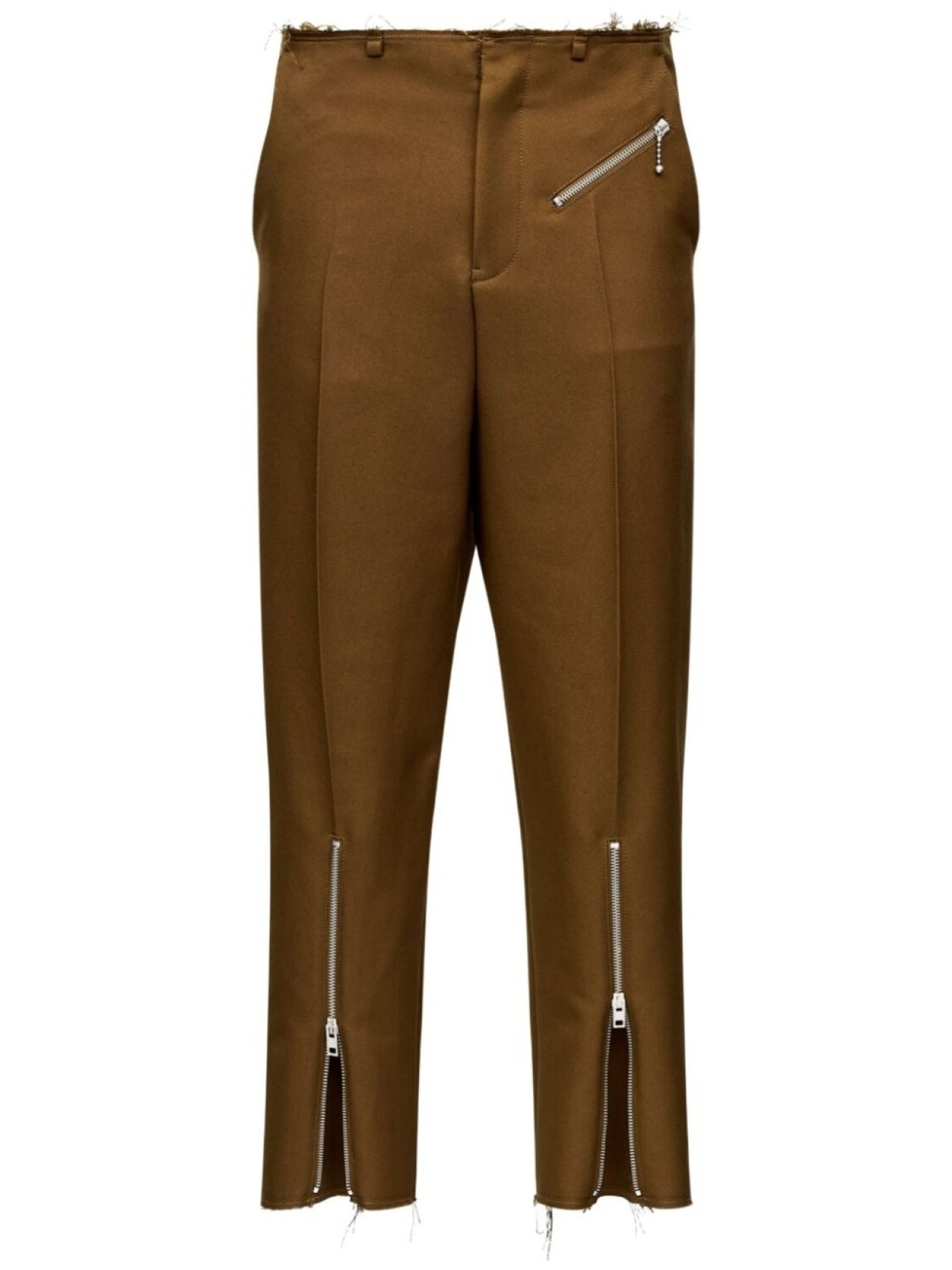 

MM6 Maison Margiela брюки строгого кроя с молниями, коричневый