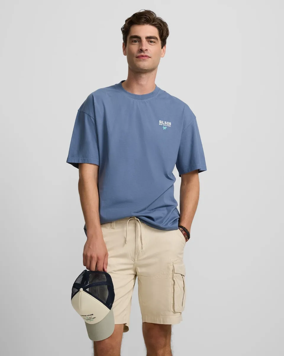 

Синяя серая футболка для серфинга мужская Silbon, синий