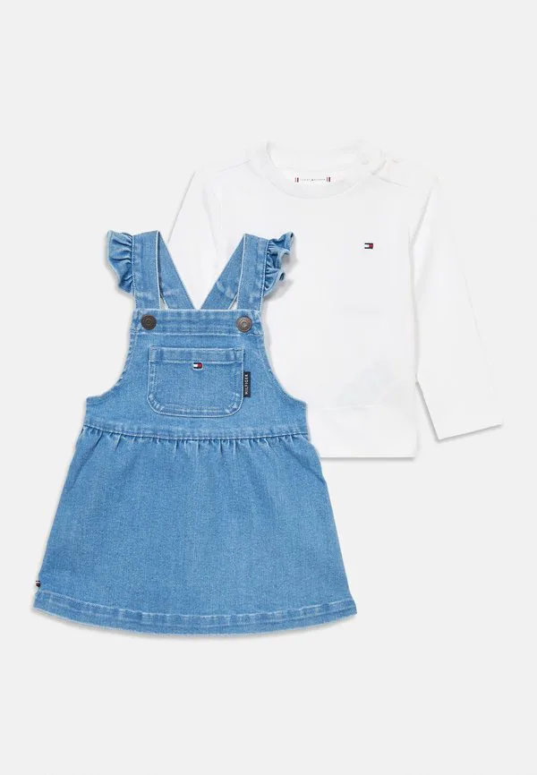 Джинсовый комбинезон-платье и футболка с длинными рукавами Tommy Hilfiger, Denim Medium