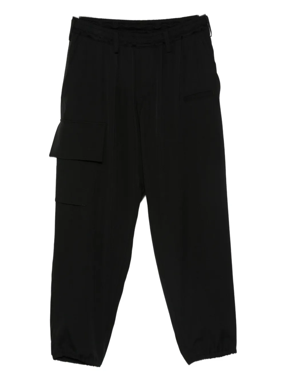 

Эластичные шерстяные брюки-карго Yohji Yamamoto, черный