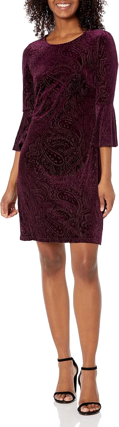 

Женское платье-трапеция Tommy Hilfiger с рукавами-крылышками 3/4, Aubergine