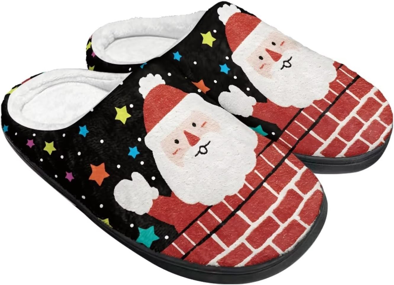 

Мужские зимние пушистые плюшевые тапочки Qoiuvncy с черепом, мягкие теплые домашние тапочки с хлопковой подошвой, противоскользящие, Christmas Santa Claus