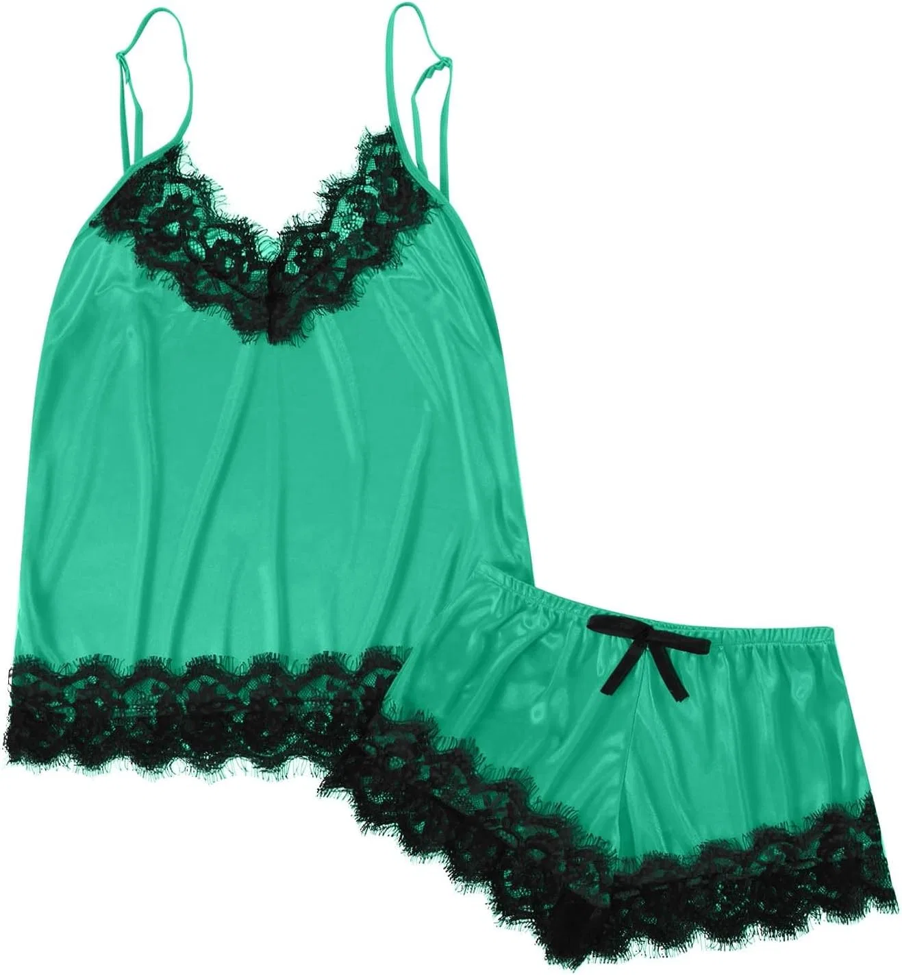 Комплект пижамы кружевной, Green