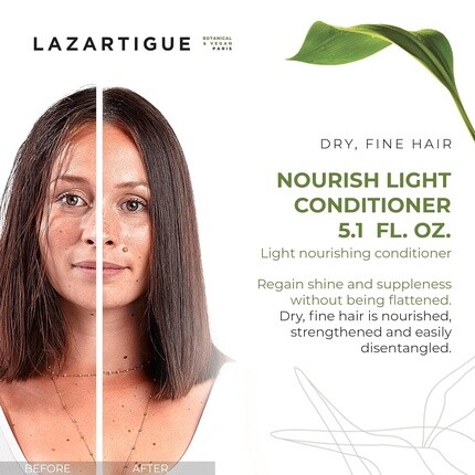 Lazartigue Nourish Light Conditioner Ботанический веганский кондиционер без силикона, обогащенный соевым маслом, легкое увлажнение для сухих тонких волос, 5, 1 эт. Оз — фото 2