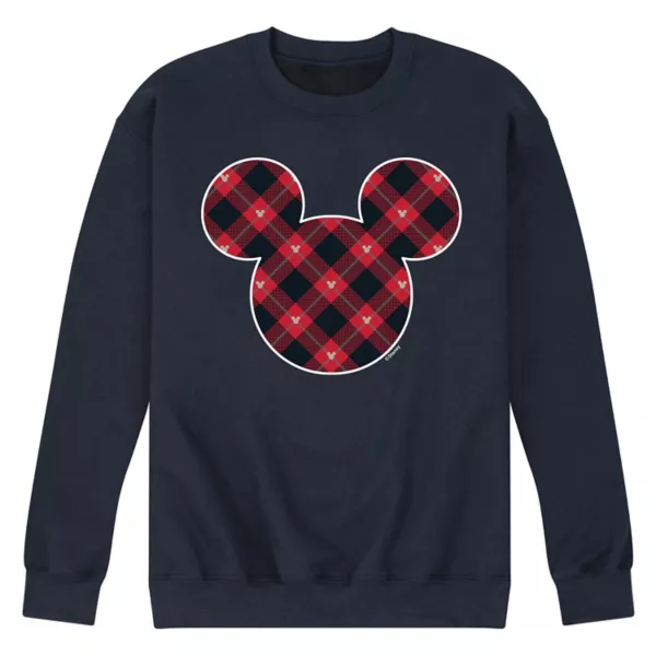

Мужская футболка с клетчатым принтом и силуэтом Микки Мауса Disney, синий