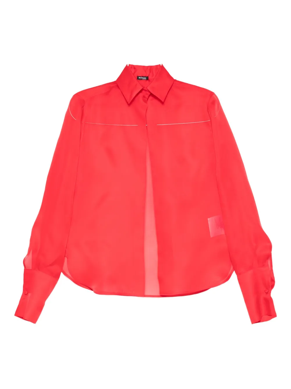 

Рубашка с прозрачными вставками Kiton, красный