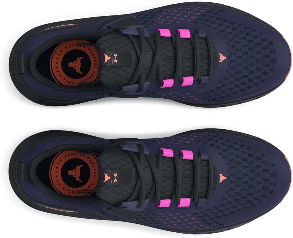 Under Armour мужские кроссовки Project Rock Blood Sweat Respect 4, (402) Midnight Navy/Black/Flare Orange — фото 4