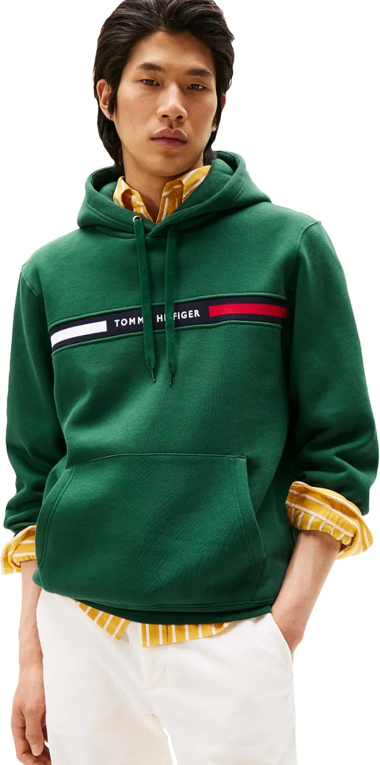 Худи мужское с флисом Tommy Hilfiger, цвет Ornamental Green