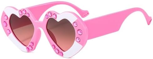 

Солнцезащитные очки в форме сердца для женщин: модные, милые, сексуальные, в стиле ретро, ​​винтажные солнцезащитные очки с защитой от УФ-излучения UV400, панк-очки MTZJH, Pink