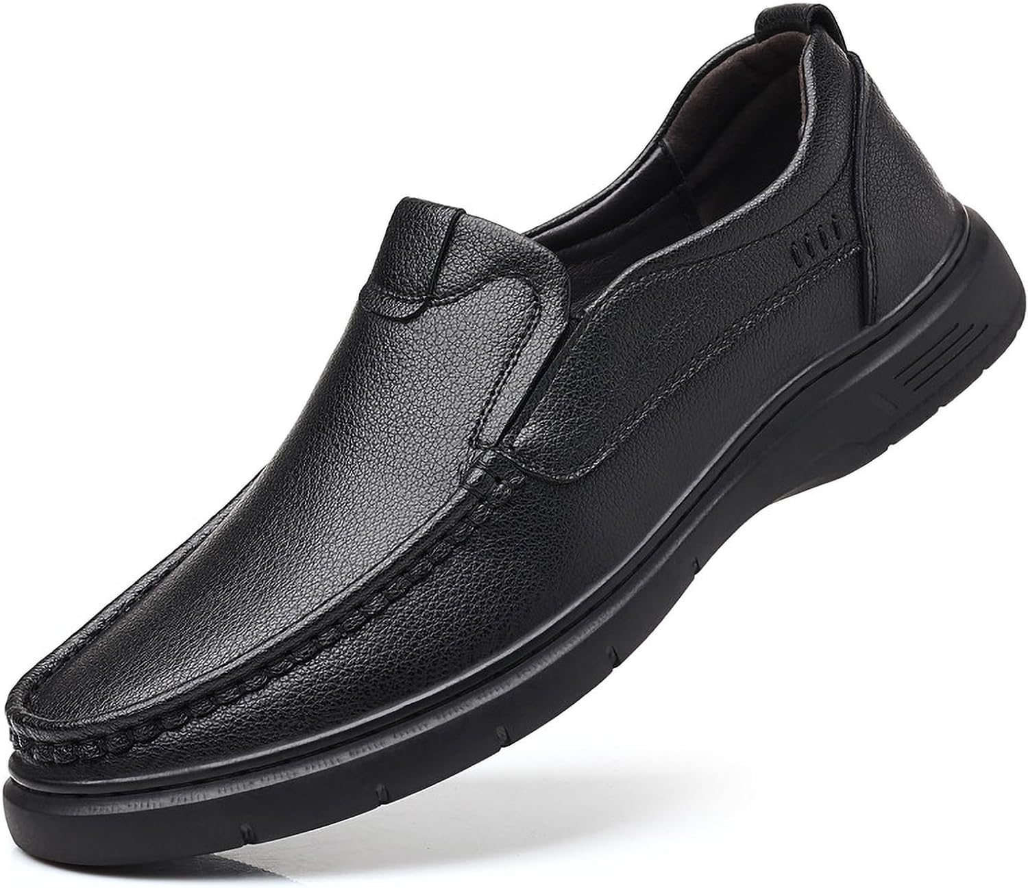 

Мужские мягкие кожаные лоферы с заостренным носком, удобные, легкие, дышащие, нескользящие, повседневные мокасины для прогулок, работы, вождения и на улицу Azagneem, черный