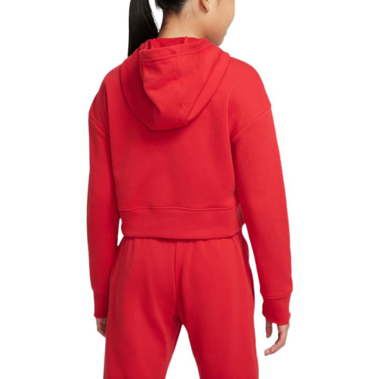 Худи (GS) G Nike Sportswear Air FT CROP Hoodie University Red — фото 4