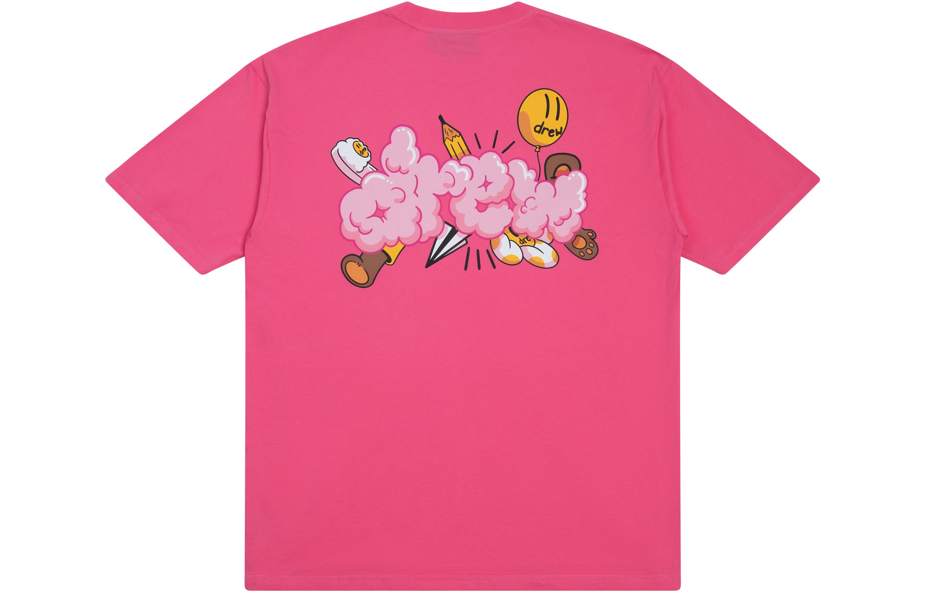 

Футболка Doodle Joy из хлопка Drew House, Warm Pink