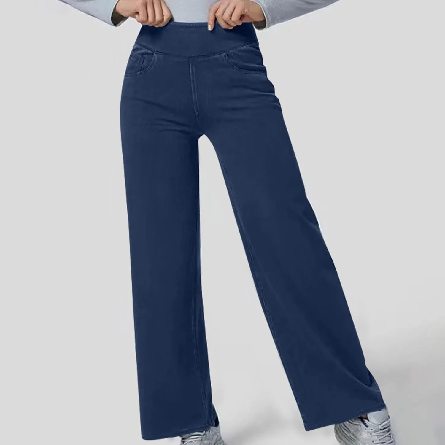 Женские джинсы Wide Leg High Waisted Stretchy Straight Leg — фото 4