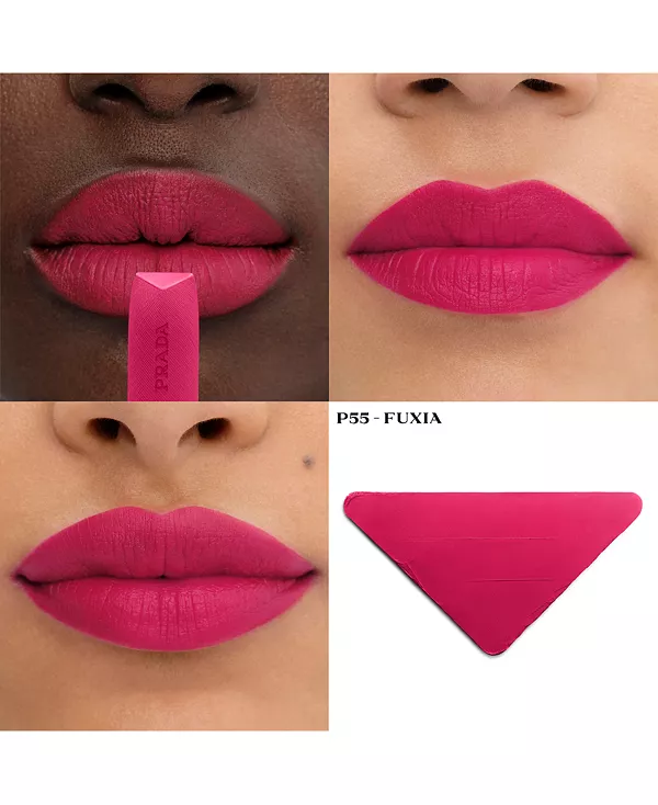 Однотонная гиперматовая нюдовая помада со сменной насадкой Prada Beauty, p55 - fuxia — фото 2