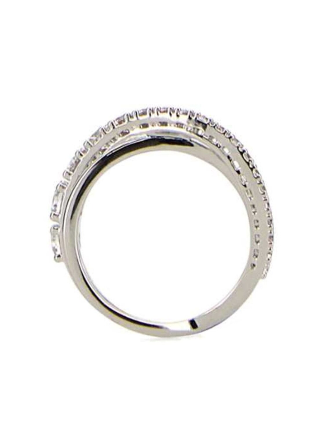 

Кольцо Twist Rows Swarovski, серебряный