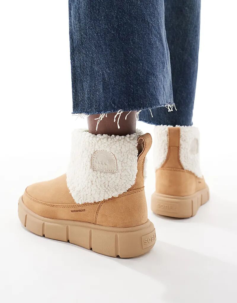 Уютные походные ботинки Sorel Explorer III бежево-кремового цвета — фото 3