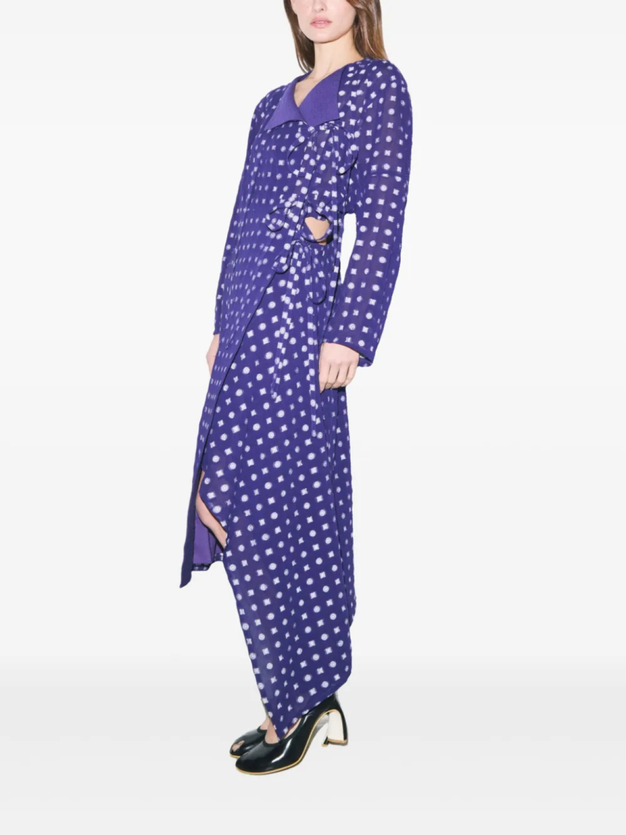 

Платье-халат с принтом Tory Burch, фиолетовый