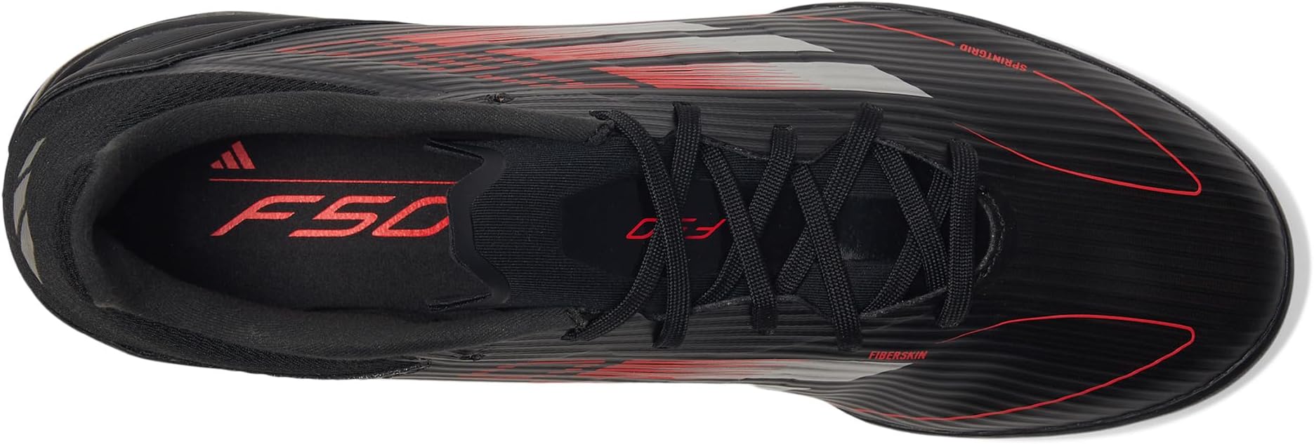 Кроссовки adidas F50 League Turf Soccer Cleats, цвет Black/Iron Metallic/Lucid Red — фото 2