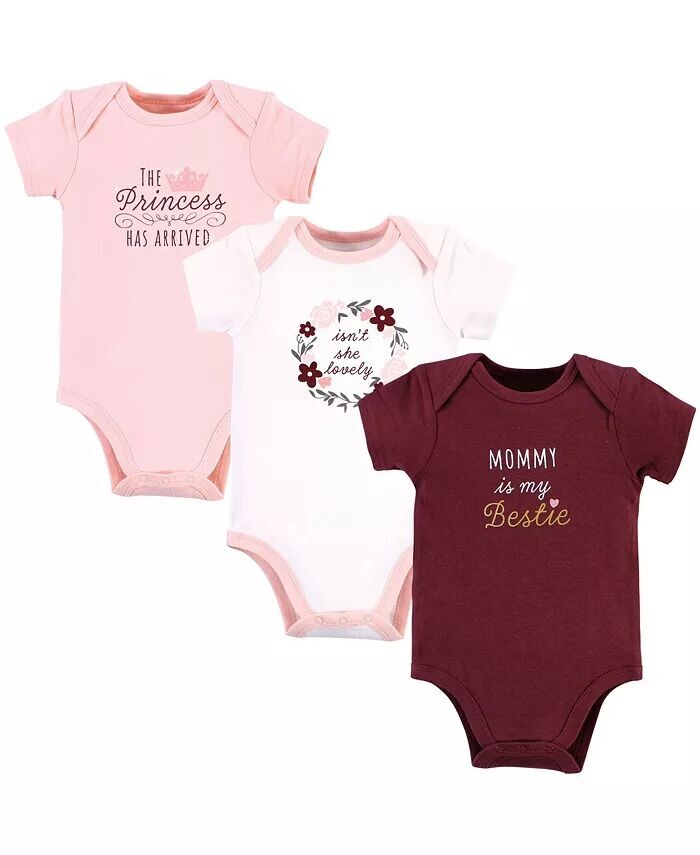 

Хлопковые боди для маленьких девочек, Mommy My Bestie Hudson Baby, розовый