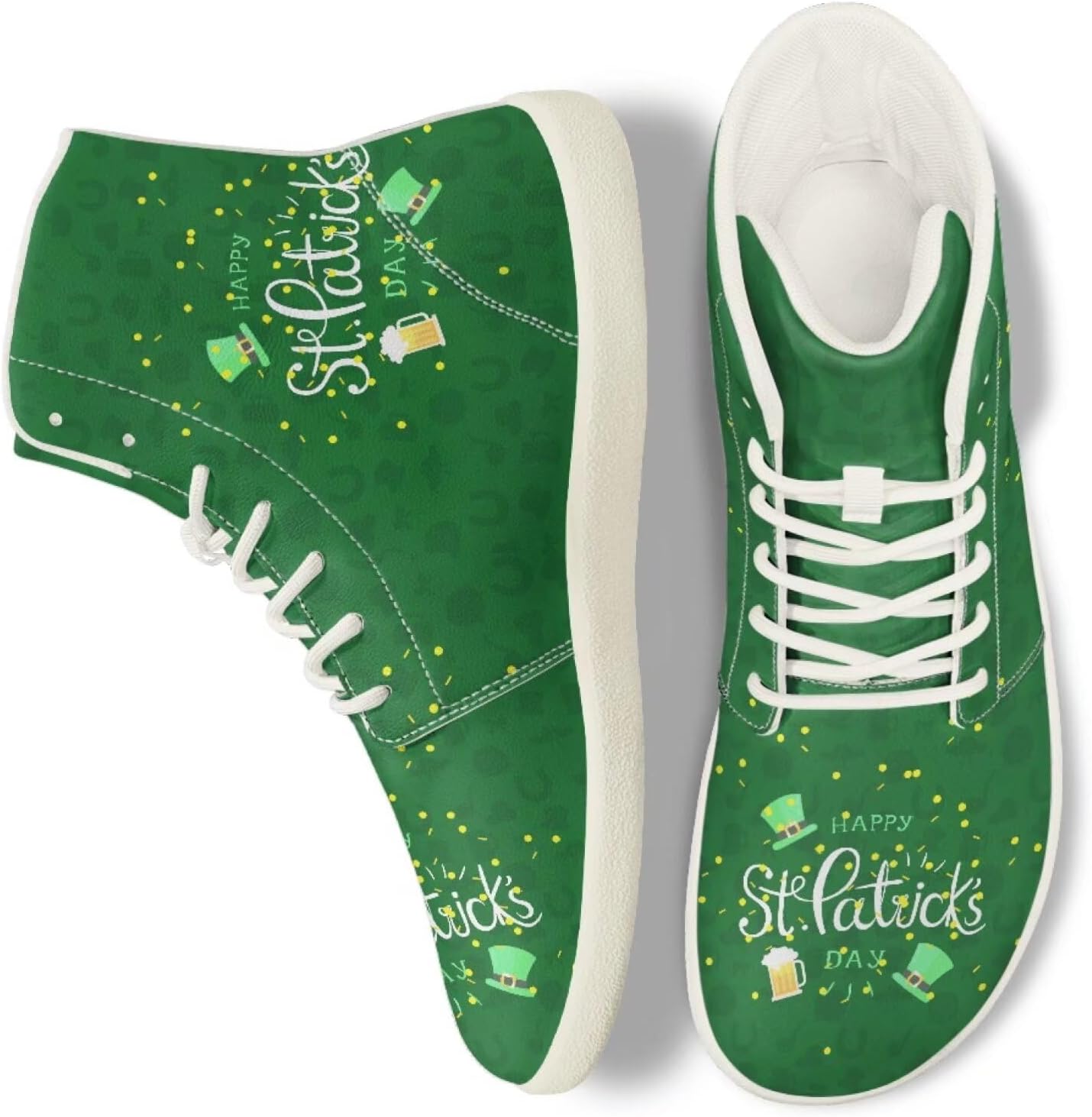 

Кроссовки Belidome High Top для женщин и мужчин, повседневные с плоской подошвой, на шнуровке, противоскользящие, Happy St Patricks Day