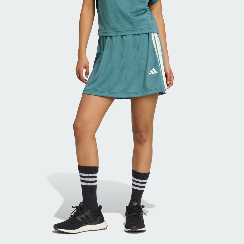 

Юбка Adidas Stadium 3-Stripes Tennis Inspired Jacquard Skirt With Short, цвет Preloved Teal/Off White