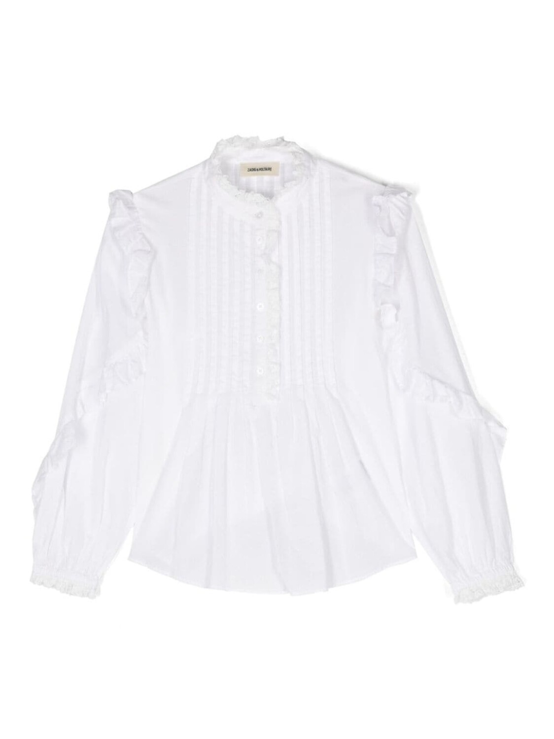 

Блузка с длинными рукавами и оборками Zadig & Voltaire Kids, белый