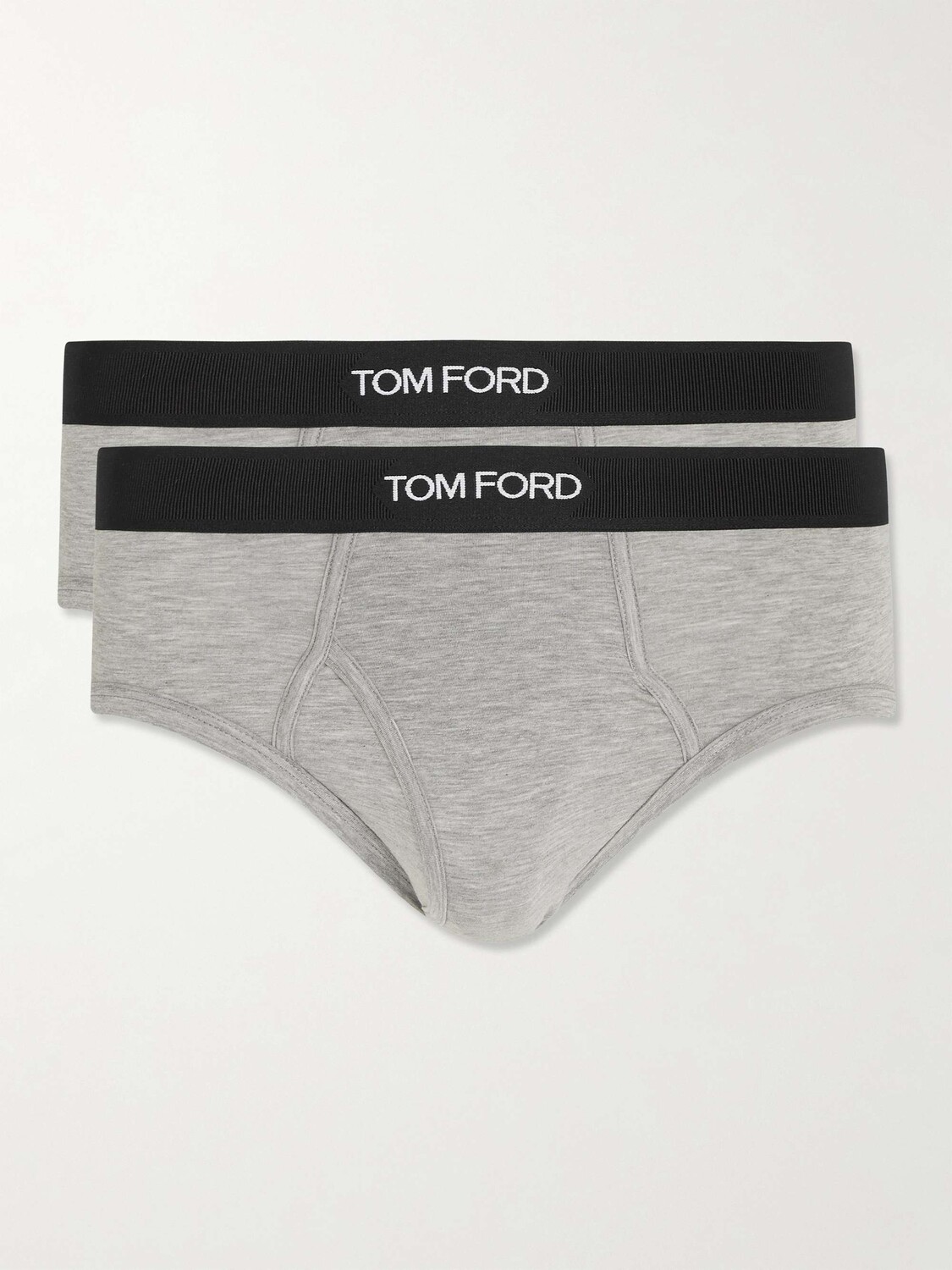 

Два комплекта трусов из эластичного хлопка и модала TOM FORD, серый