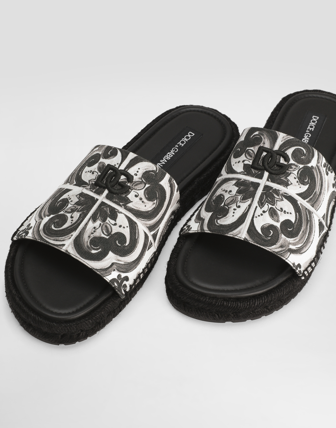 Эспадрилья-сандалия из холста с принтом майолика Dolce & Gabbana, мультиколор — фото 4