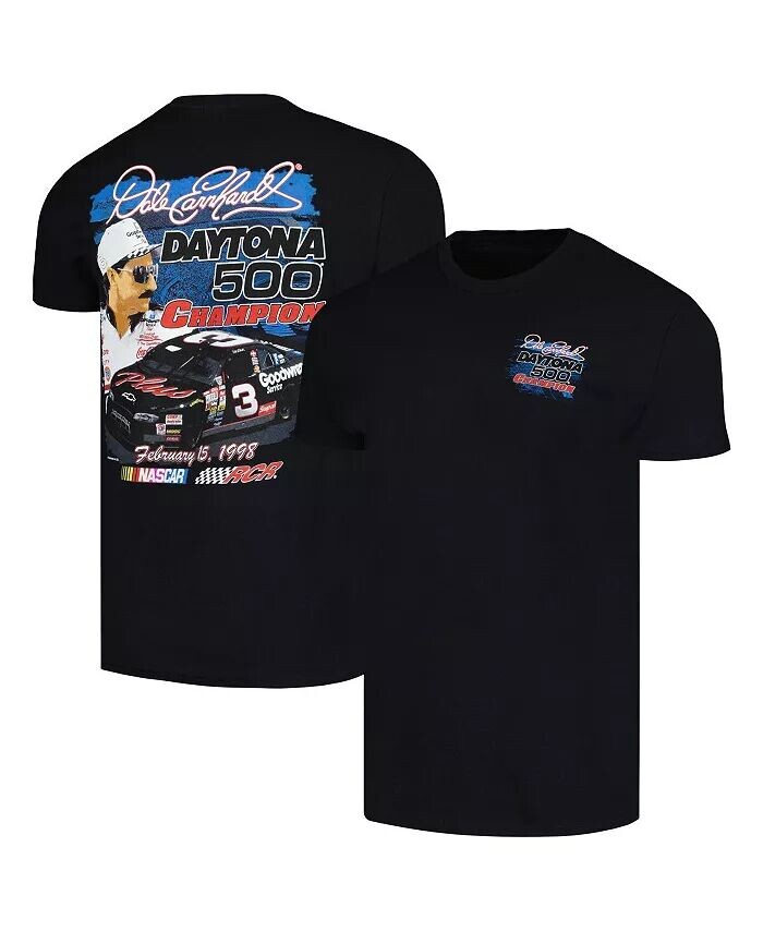 

Мужская черная футболка с надписью «Dale Earnhardt 1998 Daytona 500 Champion Anniversary» Checkered Flag Sports