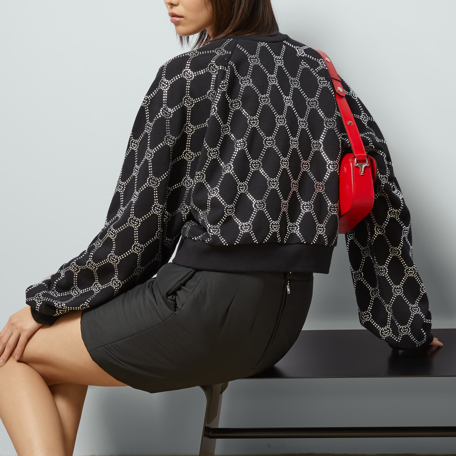 Толстовка женская Gucci, с логотипом бренда, черный — фото 2