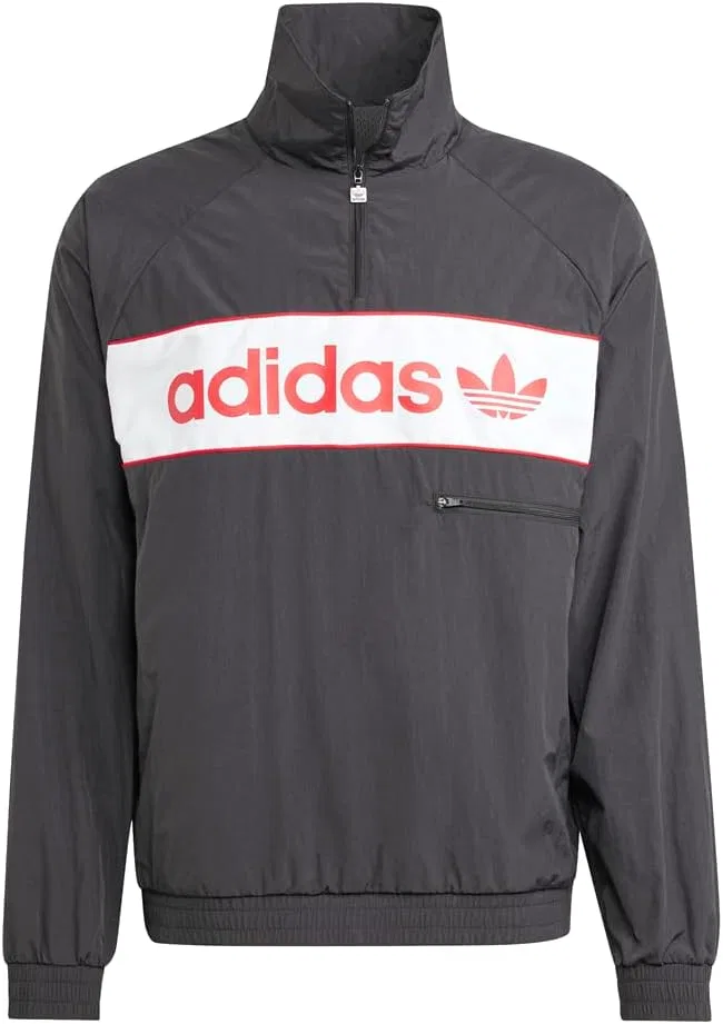Ветровка Adidas Half Zip Ny мужская спортивная верхняя одежда повседневная - black — фото 3