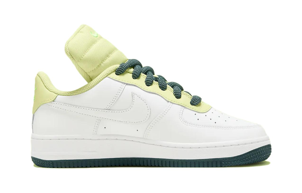 

Кроссовки Nike Air Force 1 'Big Tongue' противоскользящие низкие для скейтбординга детские бело-зеленые возраст 3-7 лет