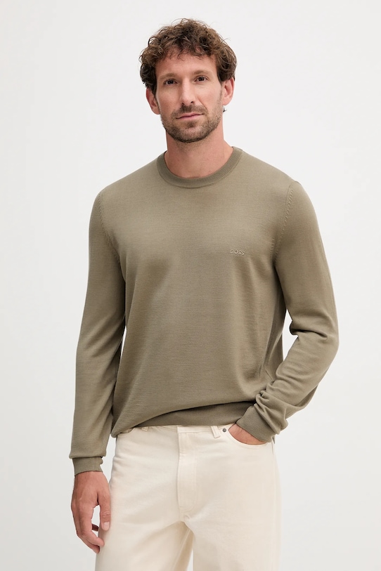 

Шерстяной свитер Boss, зеленый