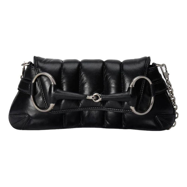 

Сумка horsebit chain small shoulder bag 'black' Gucci, черный