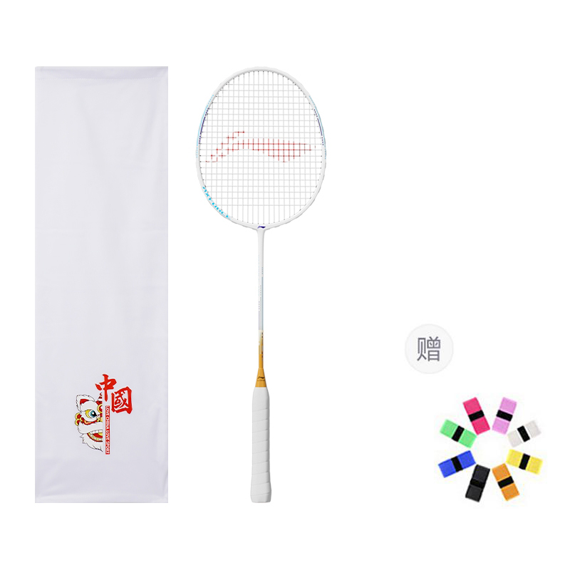 

LINING Thunder 08 ракетка для бадминтона контроль тип универсальная защита начальный уровень 665mm unisex 2U/G5 белый коричневый