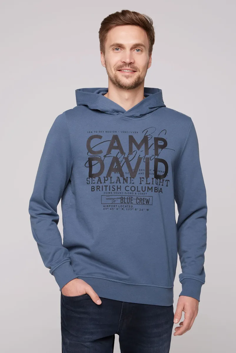 

Толстовка CAMP DAVID с капюшоном, хлопок, цвет Blue Haze