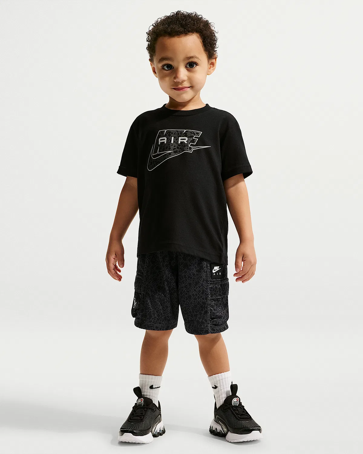 Детский набор Nike Dri-FIT 2-Piece Air Printed Cargo Shorts, Anthracite