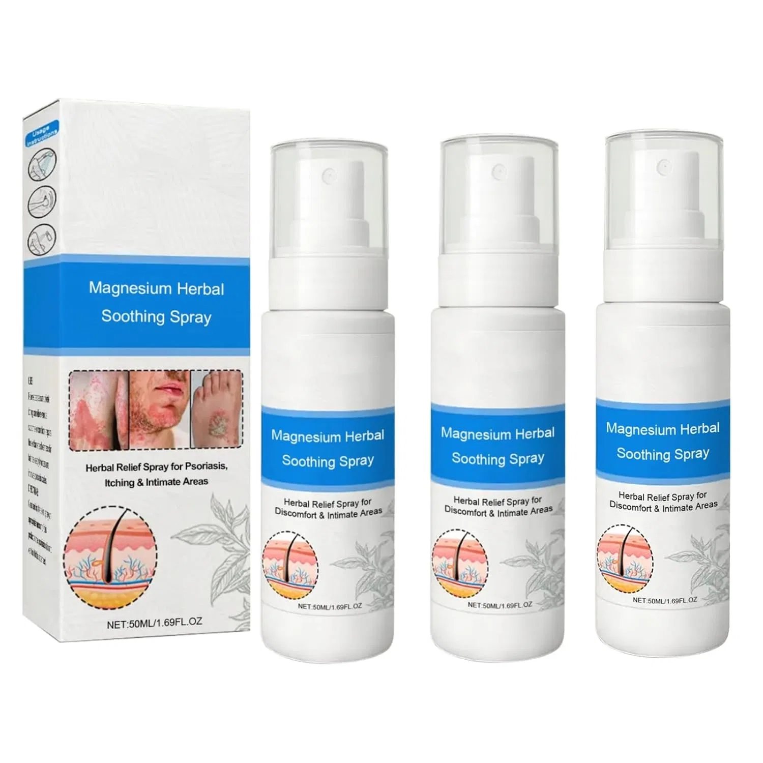 Спрей Zvoevo Magnesium Herbal Psoriasis для кожи (3 шт.) ‎Generisch, 3 Items