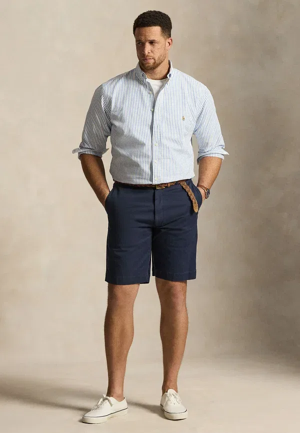 Рубашка оксфорд из сисака Polo Ralph Lauren Big & Tall, бело-голубой — фото 2