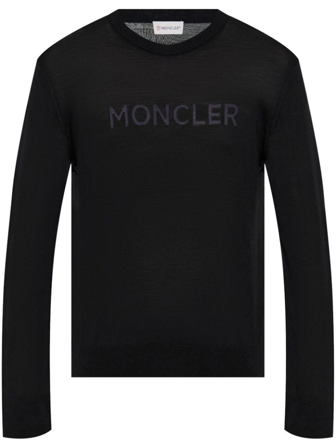 

Moncler шерстяной джемпер с логотипом, черный
