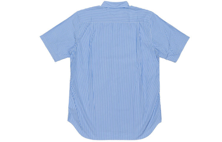 Рубашка (WMNS) COMME des GARCONS PLAY Striped Short Sleeve Shirt Black Emblem 'Blue' — фото 3