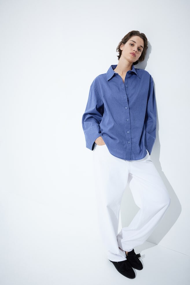 

Блузка из смеси льна H&M, синий