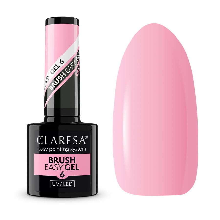 

Гель для ногтей Claresa во флаконе с кисточкой Easy Gel 5 г 6 Medium Pink