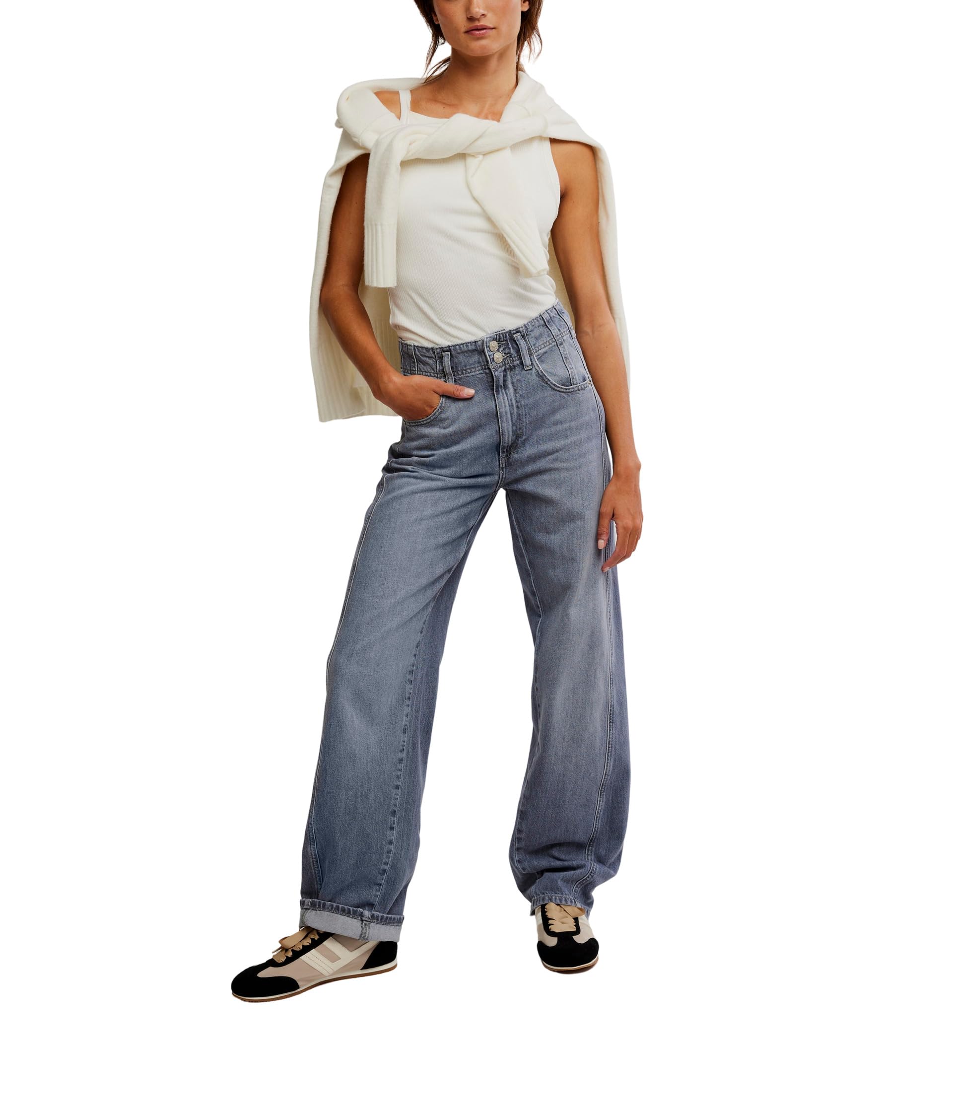 

Джинсы Free People Aster Straight, Slate