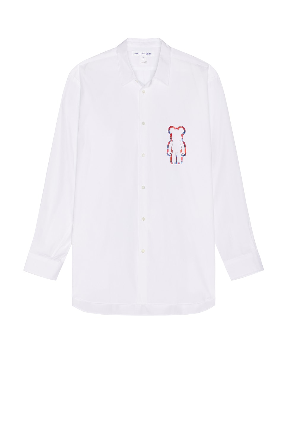

Футболка BearBrick с цифровой печатью Comme Des Garcons Shirt, White & Check