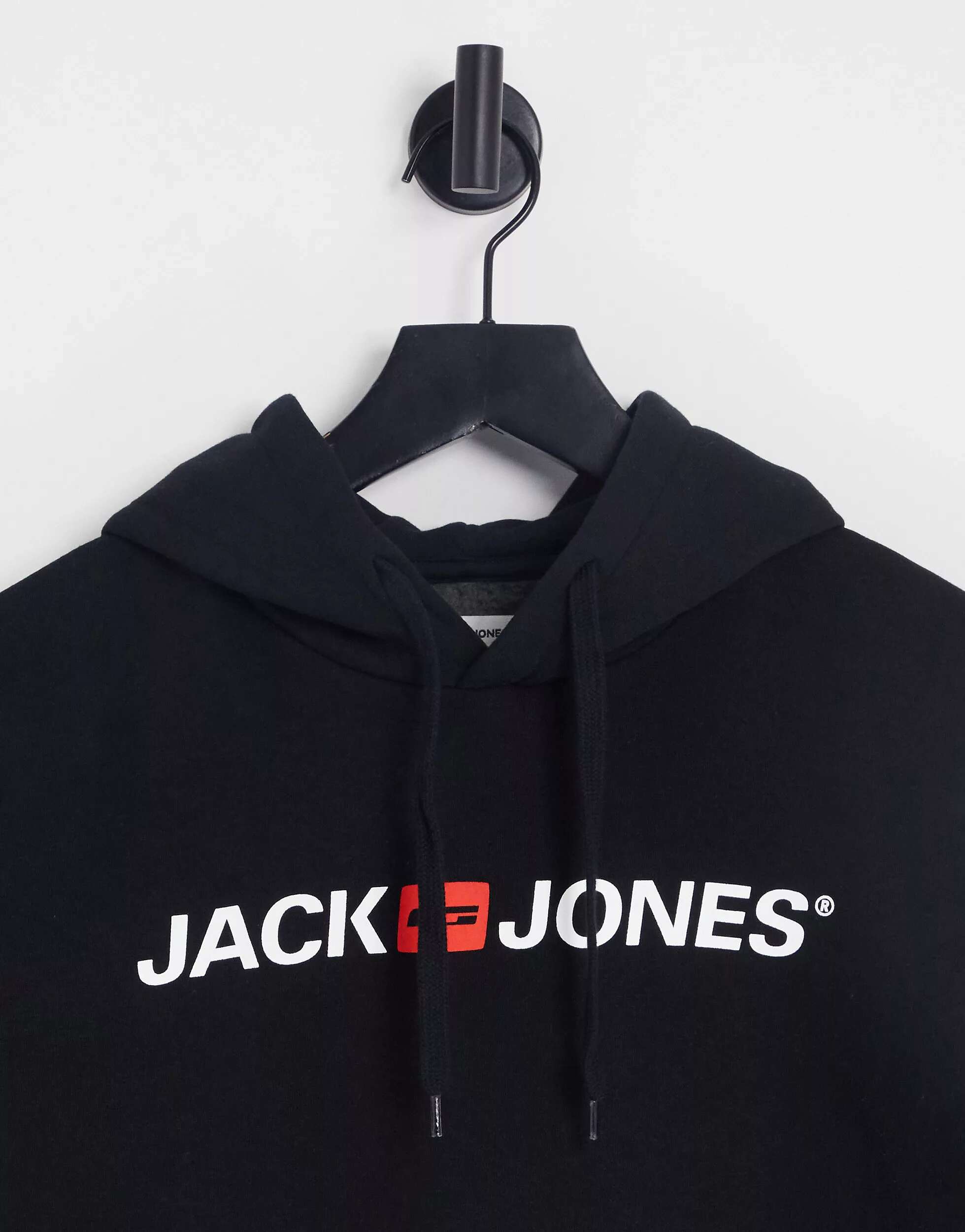 

Черное худи с логотипом Jack & Jones Essentials, Черный, Черное худи с логотипом Jack & Jones Essentials