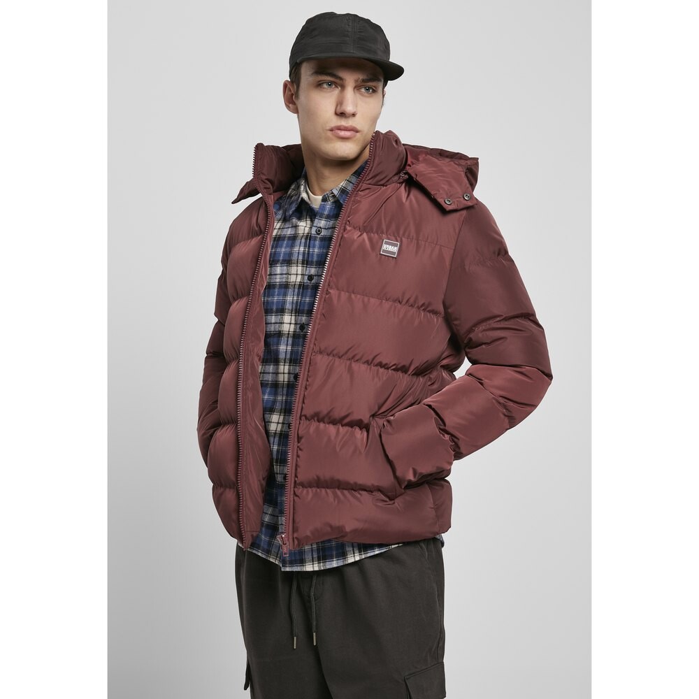 

Куртка Urban Classics Hooded Puffer, красный