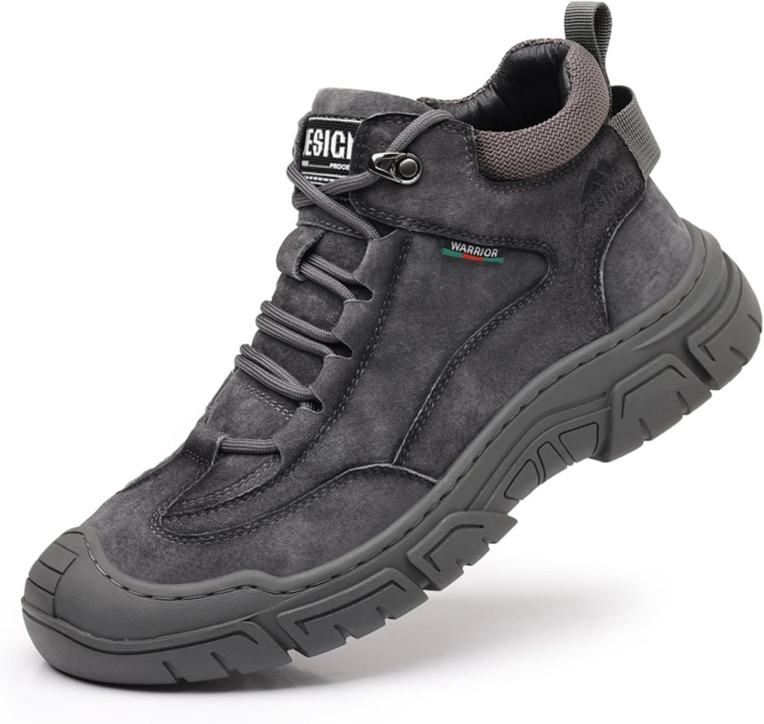 

Мужские походные ботинки из замши, стильные ботинки на шнуровке с нескользящей подошвой, идеально подходят для трекинга и повседневной носки Aokisx, серый